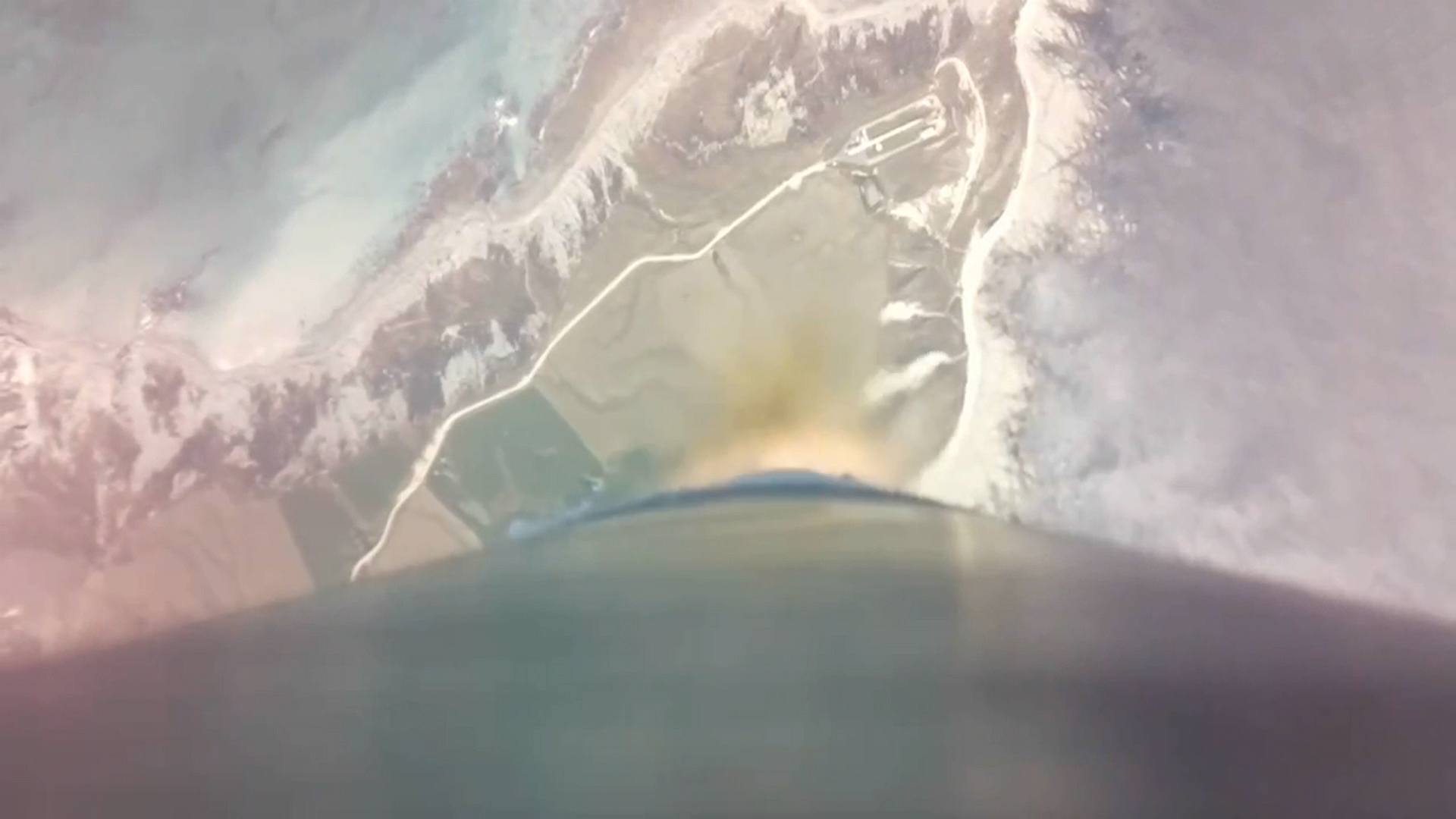 The view from 'Still Testing' pulling away from Rocket Lab LC-1